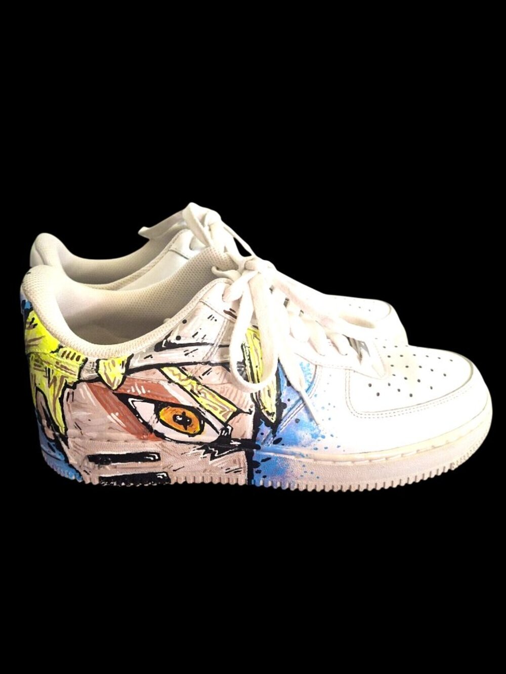 Custom Hand-Painted Nike Air Force 1 Shoes I With Anime Artwork Size 8.5 *SH!14